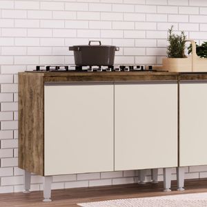 Balcão Para Cozinha 80cm 2 Portas Athena Irm Móveis Itaúba/off White