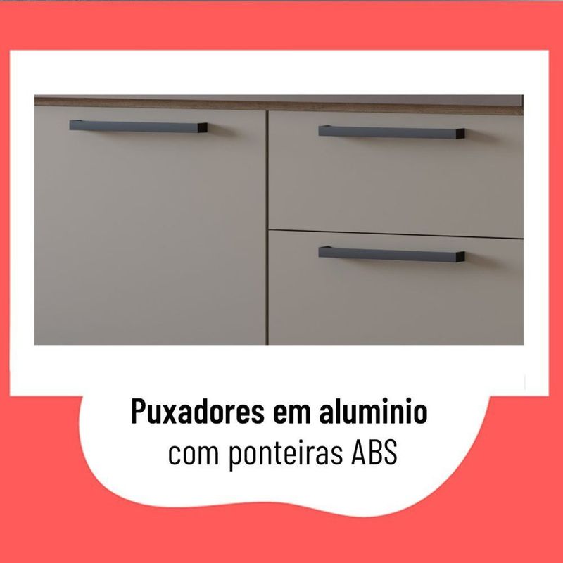 Armário de Cozinha Aéreo com iluminação 200cm Caiena Thela