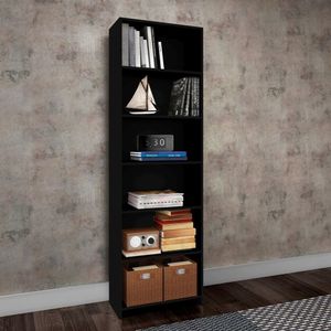 Estante Livreiro 5 Prateleiras Lv200 Djd Móveis Preto