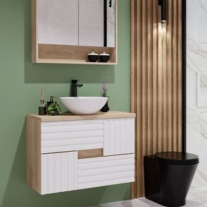 Gabinete Para Banheiro 80cm 4 Gavetas Bruna Darabas Agardi Branco