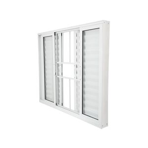 Janela Veneziana Abertura Central Premium 6 Folhas Grade Vidro Liso 100x120cm Crv Portas E Janelas Branco