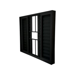 Janela Veneziana Abertura Central Premium 6 Folhas Grade Vidro Liso 100x150cm Crv Portas E Janelas