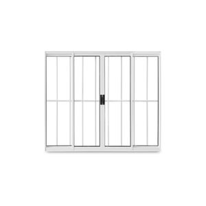 Janela De Correr Abertura Central Exclusiva 4 Folhas Grade Vidro Liso 100x150cm Crv Portas E Janelas Branco