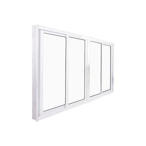 Janela De Correr Abertura Central Premium 4 Folhas Vidro Liso 100x120cm Crv Portas E Janelas Branco