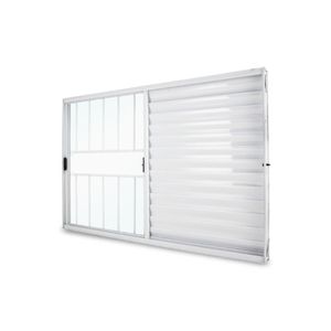 Janela Veneziana Abertura Direito Exclusiva 3 Folhas Grade Vidro Liso 100x100cm Crv Portas E Janelas Branco