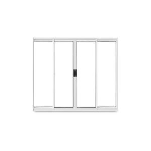 Janela De Correr Abertura Central Exclusiva 4 Folhas Vidro Liso 100x100cm Crv Portas E Janelas Branco