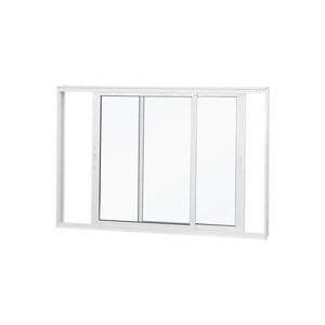 Janela De Correr Abertura Dupla Premium 2 Folhas Vidro Liso 100x150cm Crv Portas E Janelas Branco