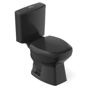 Kit Vaso Sanitário Com Caixa Acoplada E Assento Soft Close Thema Incepa Preto