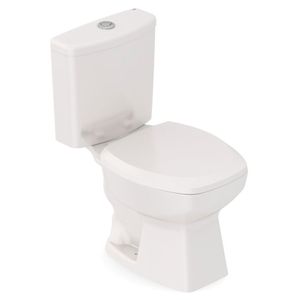 Kit Vaso Sanitário Com Caixa Acoplada E Assento Soft Close Thema Incepa Biscuit