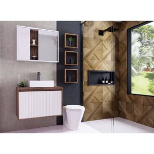 Gabinete Para Banheiro 80cm 2 Portas 1 Gaveta Alice Darabas Agardi Branco
