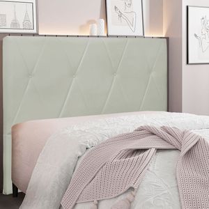 Cabeceira Casal 140cm Veludo Aquilla Spezzia Prata