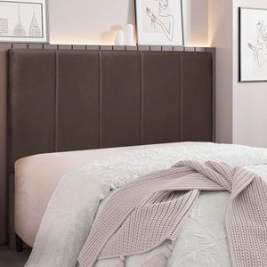 Cabeceira King 195cm Veludo Ravenna Spezzia Marrom