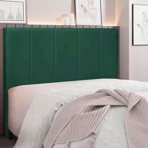 Cabeceira Solteiro 90cm Veludo Ravenna Spezzia Verde Floresta
