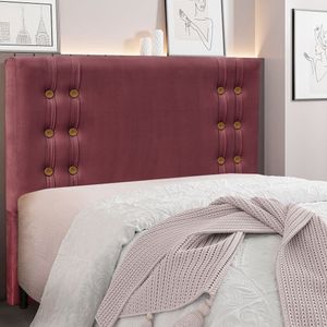 Cabeceira Casal 140cm Veludo Genova Spezzia Vinho