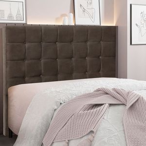Cabeceira Casal 140cm Veludo Verona Spezzia Marrom