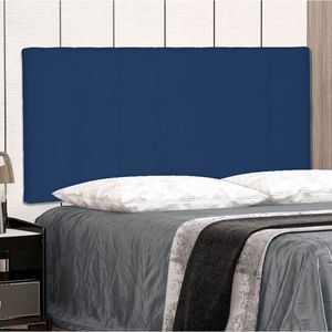 Cabeceira Suspensa Solteiro 90cm Suede Verona Spezzia Azul Marinho