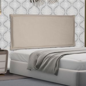 Cabeceira Suspensa Solteiro 90cm Suede Veneza Spezzia Bege