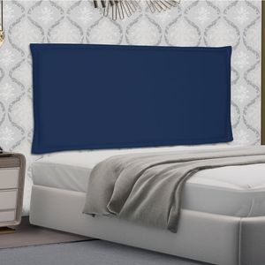 Cabeceira Suspensa Casal 140cm Suede Aquilla Spezzia Azul Marinho