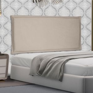 Cabeceira Suspensa Casal 140cm Suede Aquilla Spezzia Bege