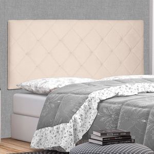 Cabeceira Suspensa Casal 140cm Suede Tânia Spezzia Bege