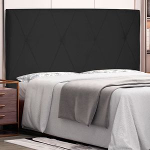 Cabeceira Casal Suede 140cm Aquilla Spezzia Preto