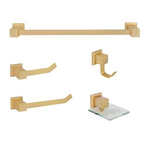 Kit Acessórios Para Banheiro 5 Peças Ducon Metais Ouro Fosco