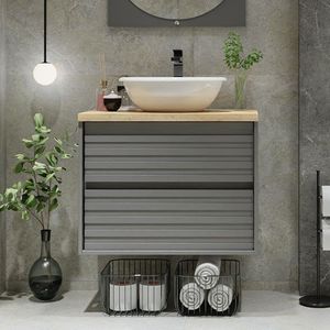 Gabinete Para Banheiro 70cm Jade Darabas Agardi Cinza
