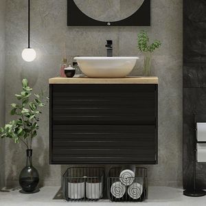 Gabinete Para Banheiro 70cm Jade Darabas Agardi Preto