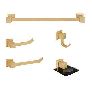 Kit De Acessórios Para Banheiro 5 Peças Inox Of8009 Ducon Metais Ouro Fosco