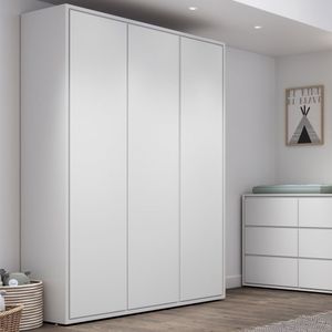 Guarda Roupa Infantil 3 Portas 3 Gavetas 160cm Wood Divicar Móveis Branco