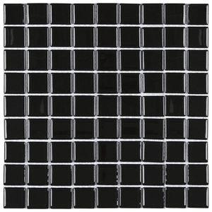 Pastilha De Vidro Cristal Glass Mosaic 29,2cmx29,2cm (placas) Preto