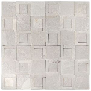 Pastilha Mesclada De Mármore 30,5cm X 30,5cm Glass Mosaic (placas) Branco Especial