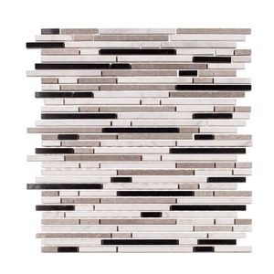 Pastilha Mesclada De Mármore 30,5cm X 30,5cm Glass Mosaic (placas) Ajax/negro Máquina/cinderella