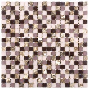 Pastilha Mesclada De Mármore E Vidro 31cm X 31cm Stone Glass Mosaic (placas) Lilás