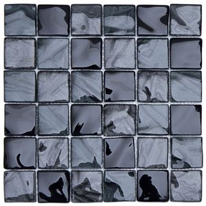 Pastilha De Vidro Jansuí Glass Mosaic 30cmx30cm (placas) Preto