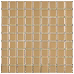 Pastilha De Vidro Cristal Glass Mosaic 29,2cmx29,2cm (placas) Bege Claro
