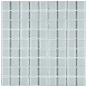 Pastilha De Vidro Cristal Glass Mosaic 29,2cmx29,2cm (placas) Branco