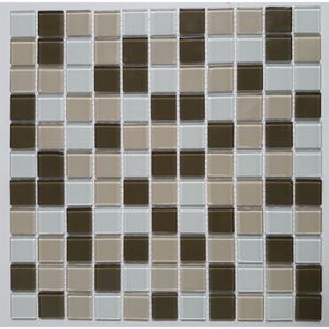 Pastilha De Vidro Cristal Mix Glass Mosaic 30cmx30cm (placas) Bege