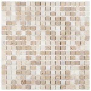 Pastilha Lisa De Mármore 30,5cm X 30,5cm Slim Glass Mosaic (placas) Branco/bege