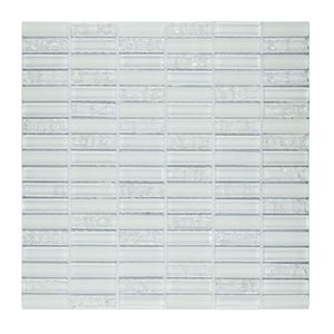 Pastilha Mesclada De Vidro 30cm X 30cm Strip Glass Mosaic (placas) Branco