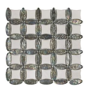 Pastilha Mesclada De Mármore E Vidro 28cm X 28cm Dalí Glass Mosaic (placas) Branco
