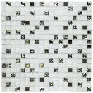 Pastilha De Vidro Diamond Glass Mosaic 31cmx31cm (placas) Branco