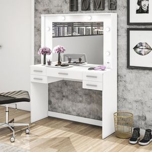 Penteadeira 5 Gavetas 117cm Movelbento Branco