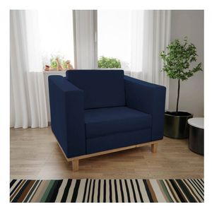 Poltrona Decorativa Suede Esper Maranata Estofados Azul Marinho