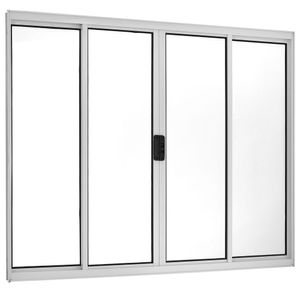 Janela De Correr 4 Folhas Central Brilhante 100x120cm Ecosul Esquadrisul