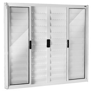 Janela Veneziana 6 Folhas Central 100x200cm Ecosul Esquadrisul