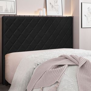 Cabeceira Casal 140cm Veludo Esmeralda Spezzia Preto
