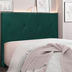 Cabeceira King 195cm Veludo Aquilla Spezzia Verde Floresta