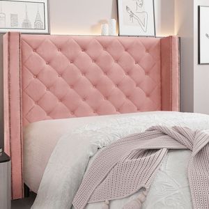 Cabeceira Queen 160cm Veludo Vicenza Spezzia Rosa
