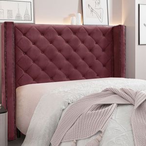 Cabeceira Casal 140cm Veludo Vicenza Spezzia Vinho